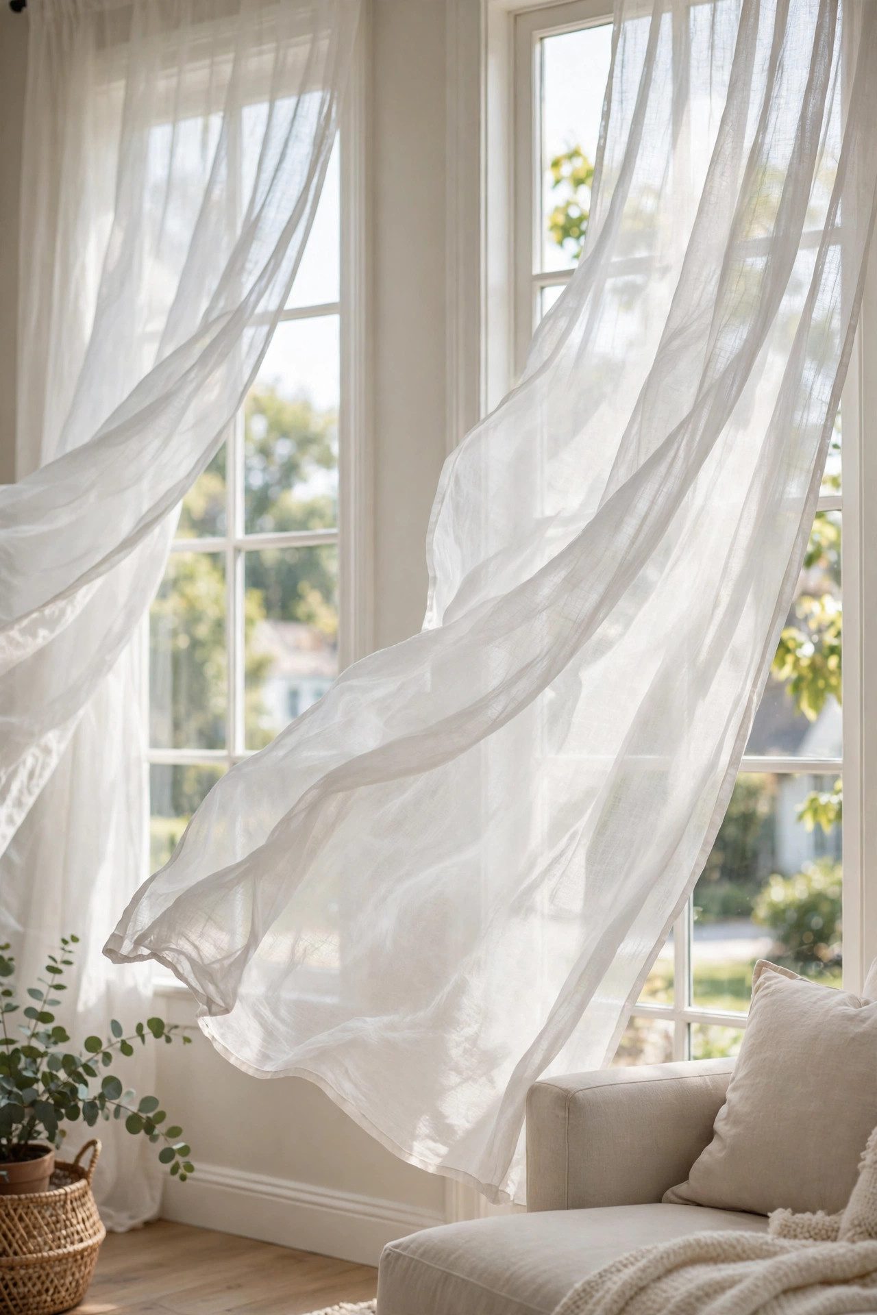 Sheer linen curtains
