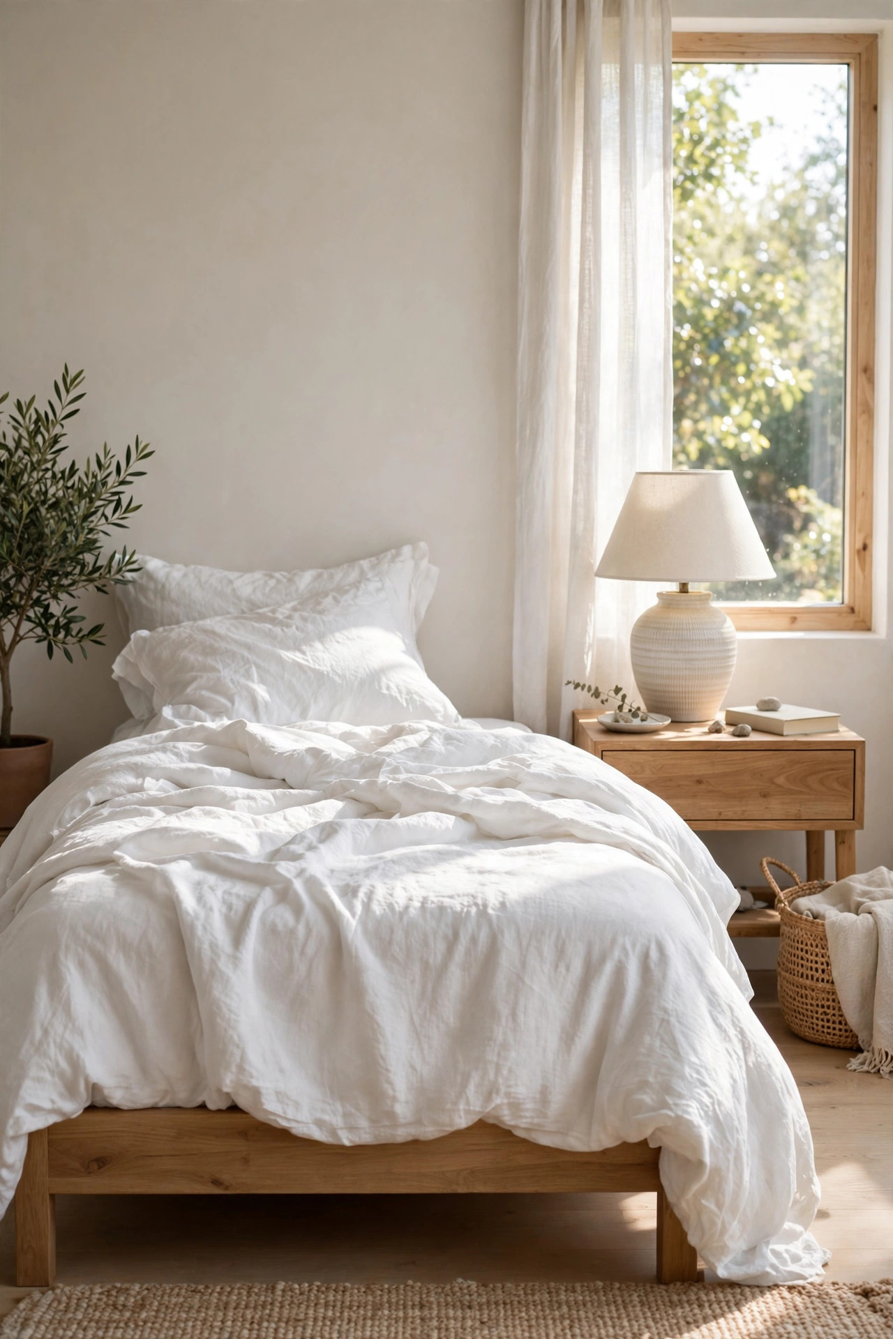 20 Quiet Luxury Home Decor Ideas on a Budget 9 Crisp White Linen Bedding