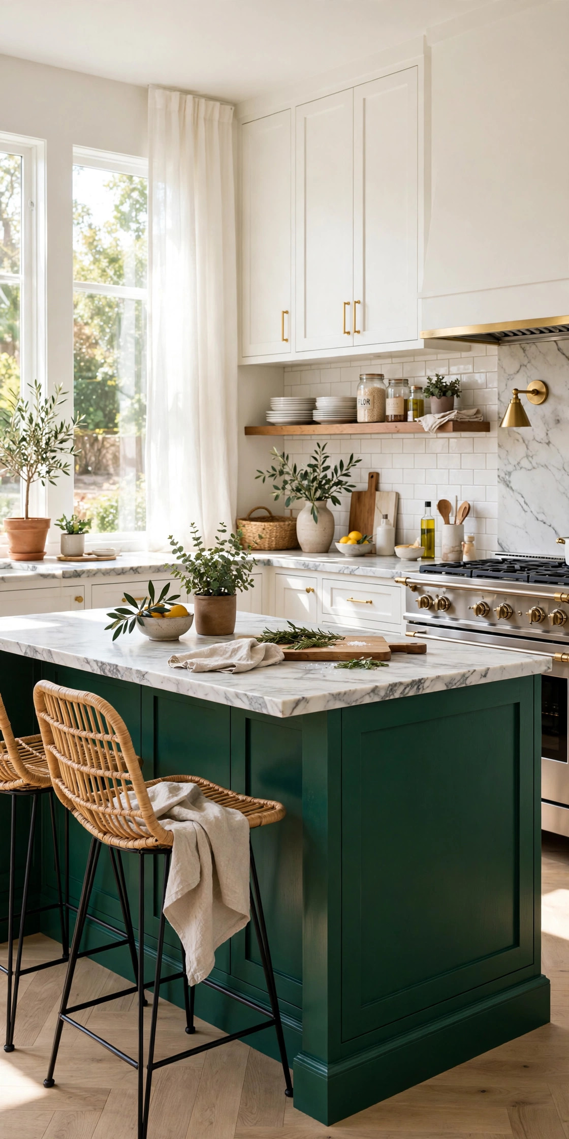 Emerald Green Kitchen Island