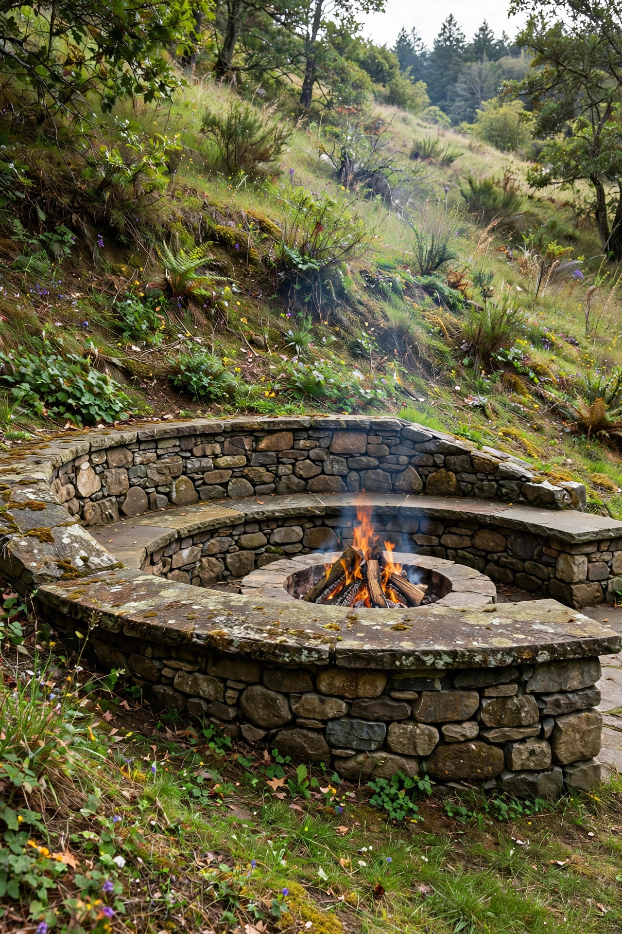 Fire Pit Bench Wall