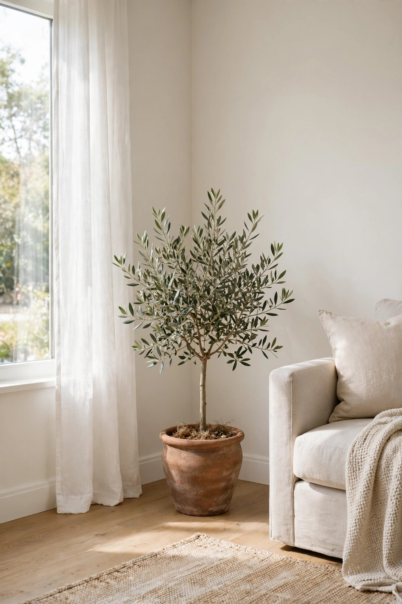Olive tree in clay pot
