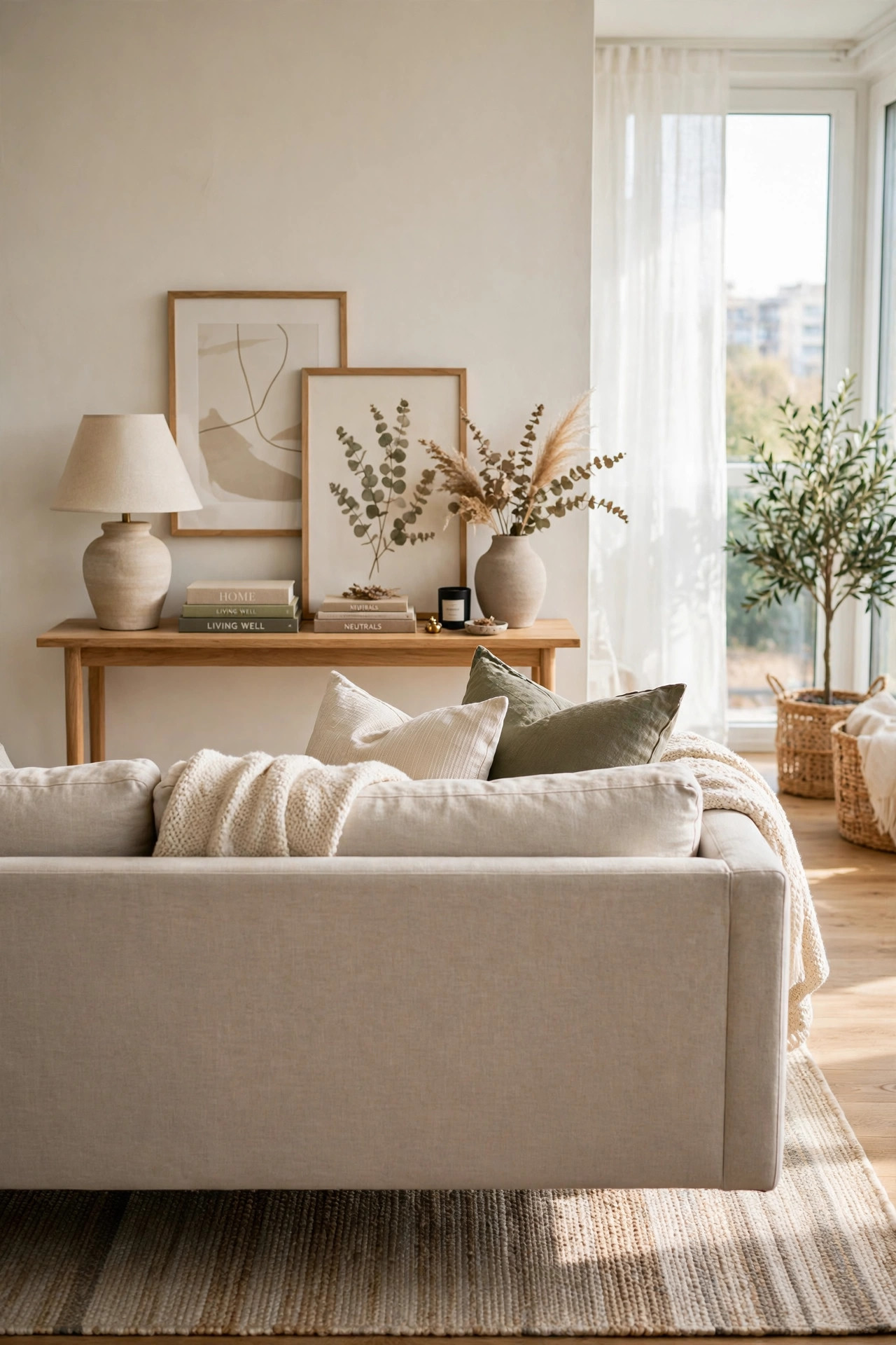 A Console Table Behind the Sofa