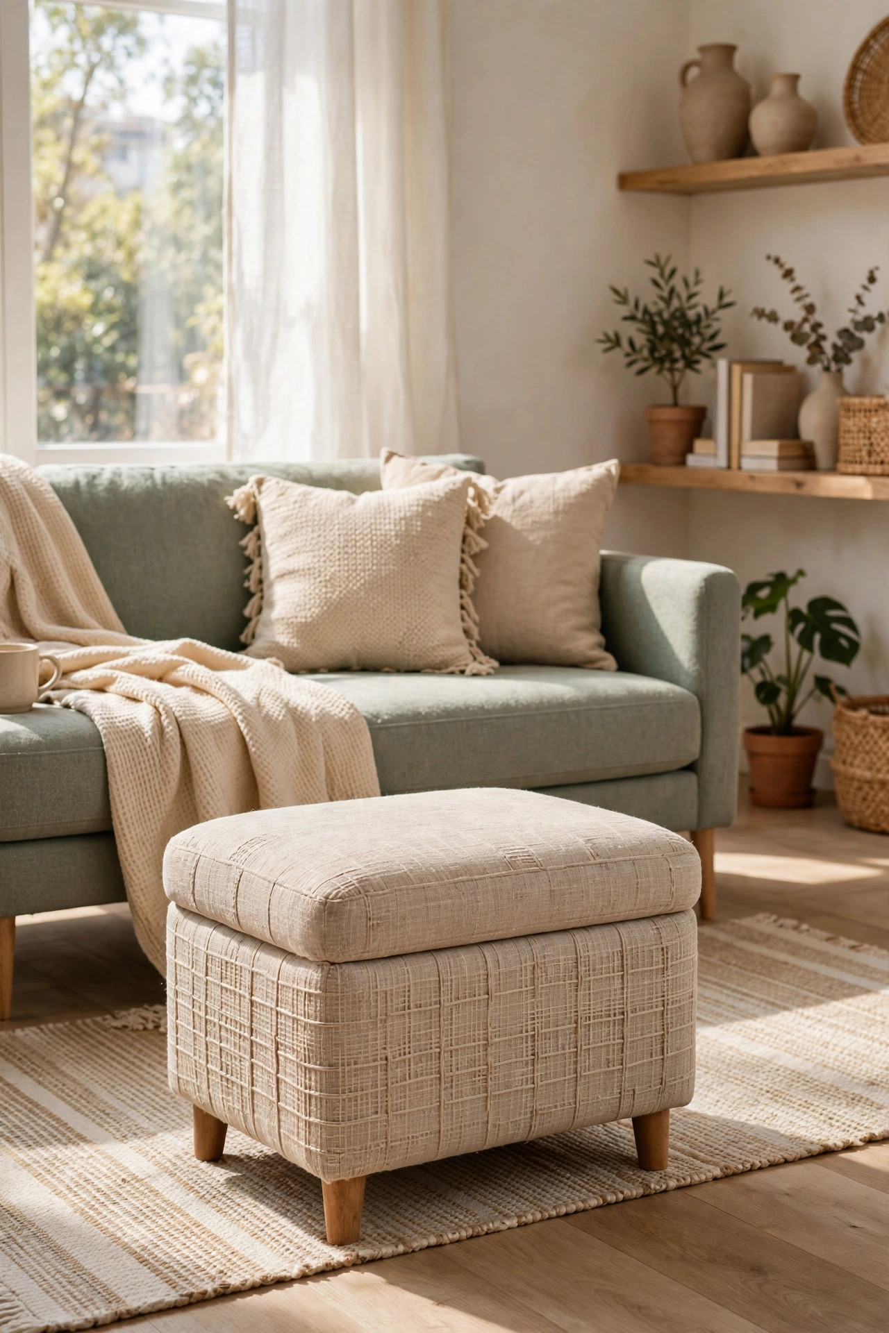 Storage Ottoman That Does Triple Duty