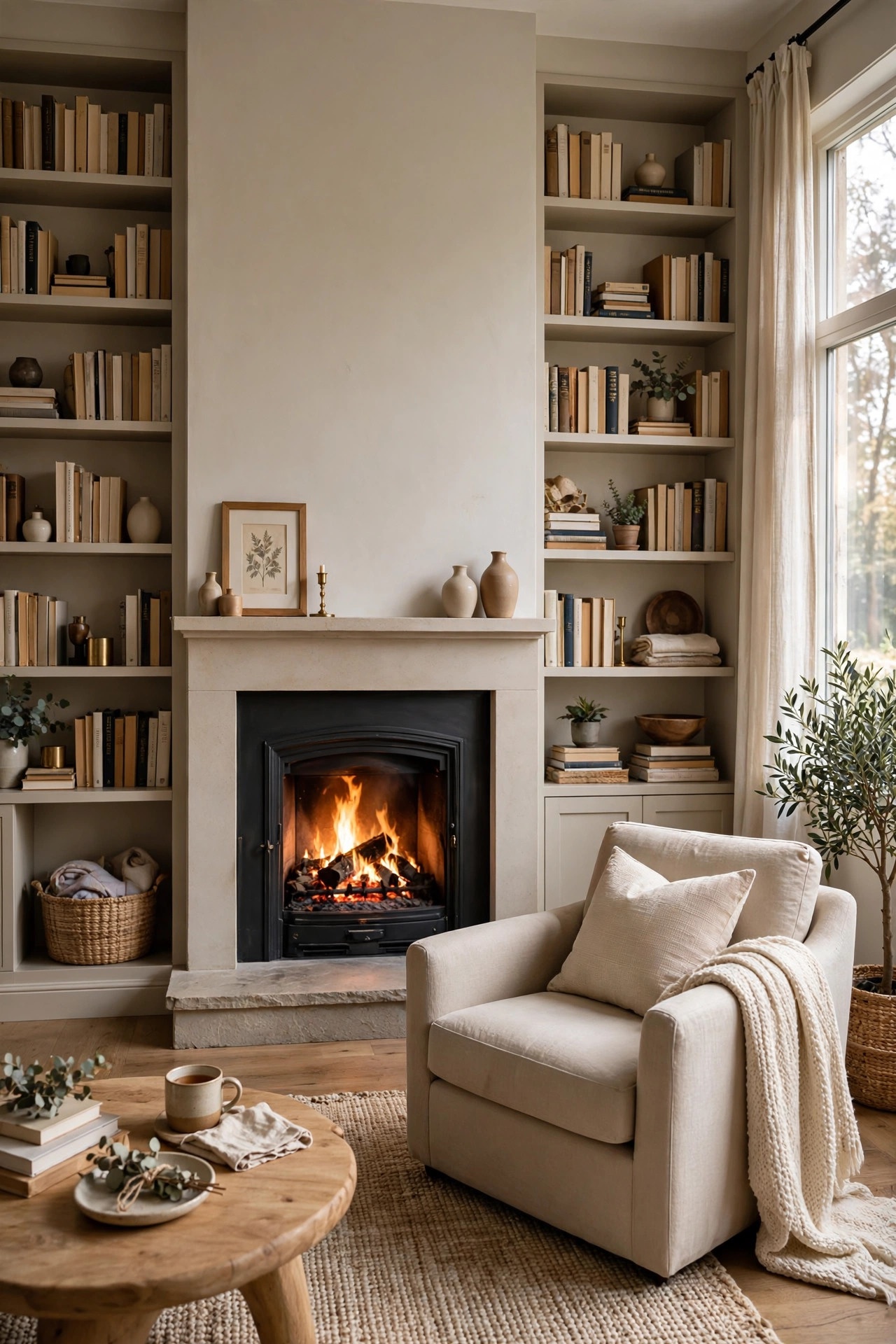 Fireplace Reading Wall