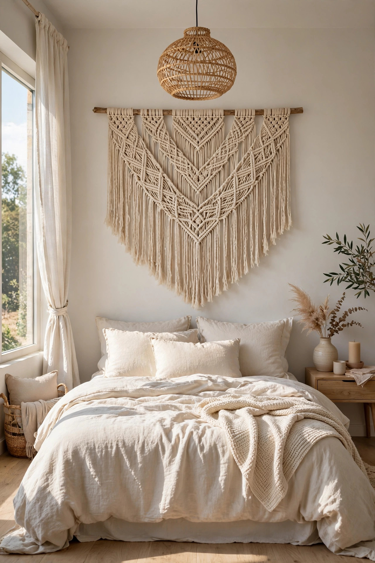 18 Accent Wall Ideas That Aren't Just Paint 12 Woven Macrame Hanging