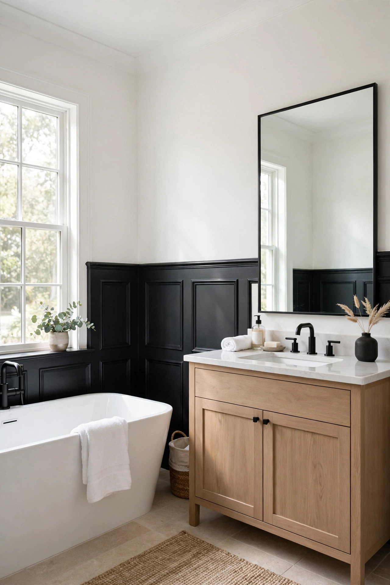 Black Wainscoting Walls