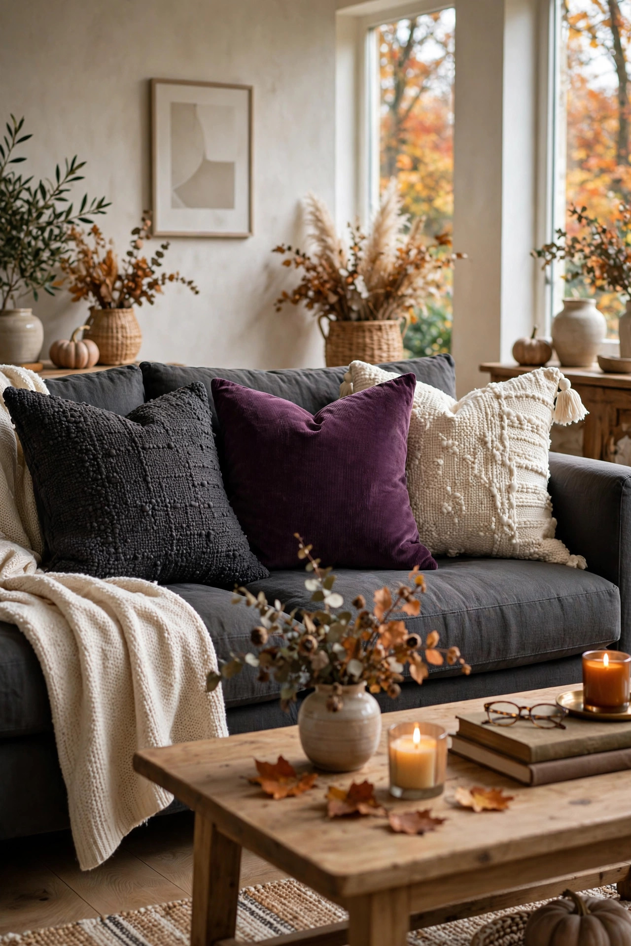 Charcoal Throw Pillows