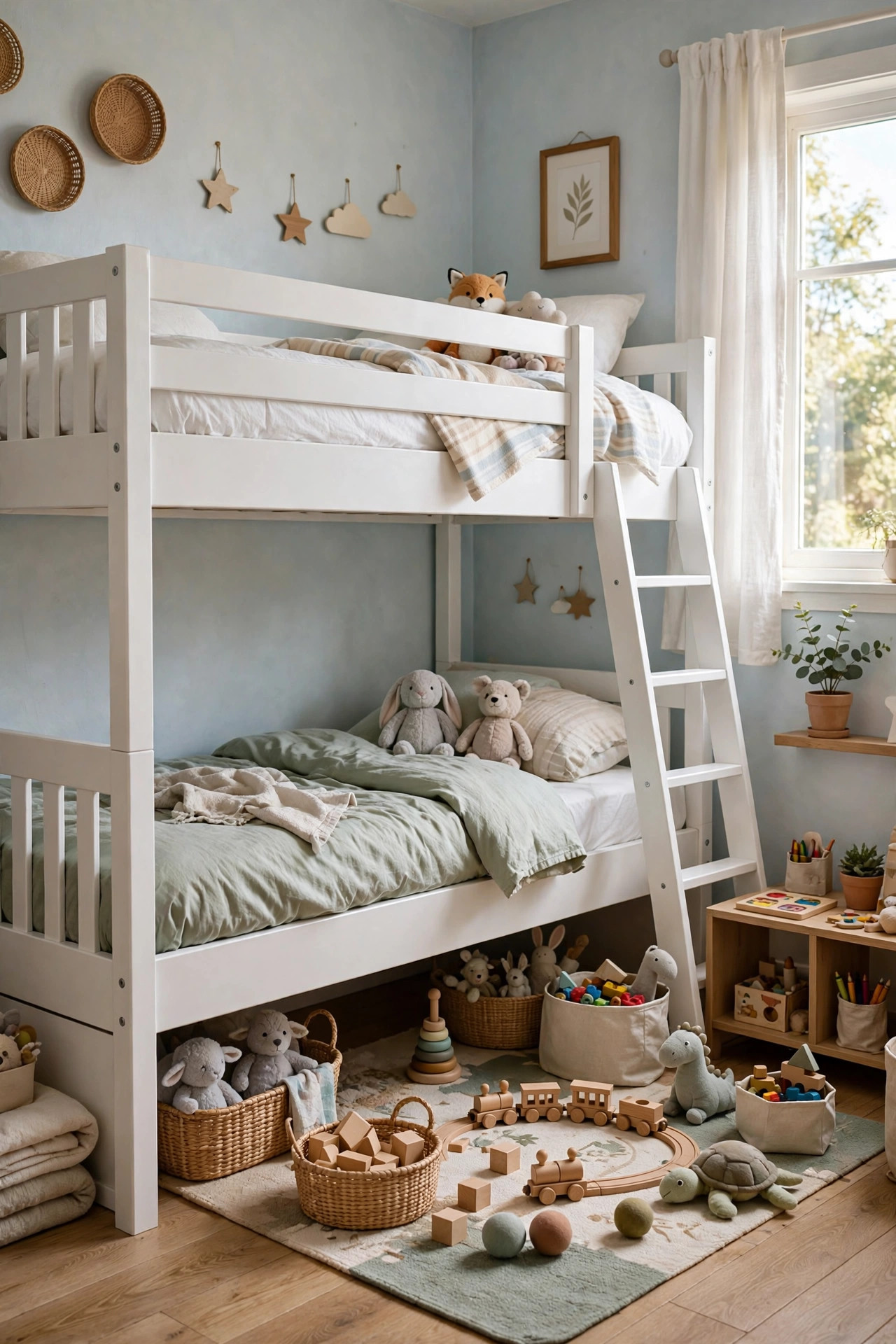 Bunk bed in shared room