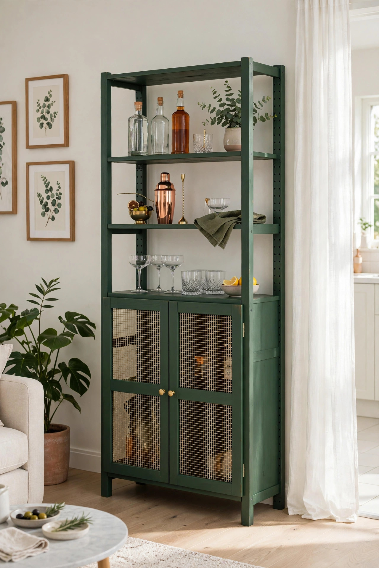 Green Ivar bar cabinet