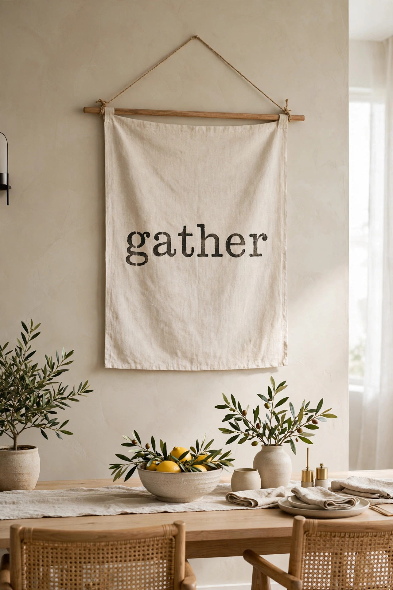 22 DIY Wall Art Ideas Anyone Can Make 15 Stenciled Linen Banner