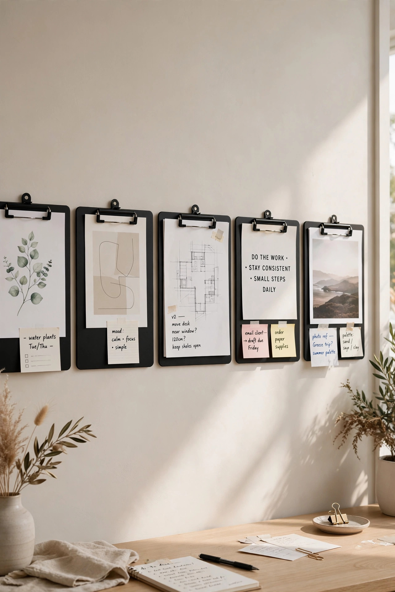 22 DIY Wall Art Ideas Anyone Can Make 16 Hanging Clipboard Gallery
