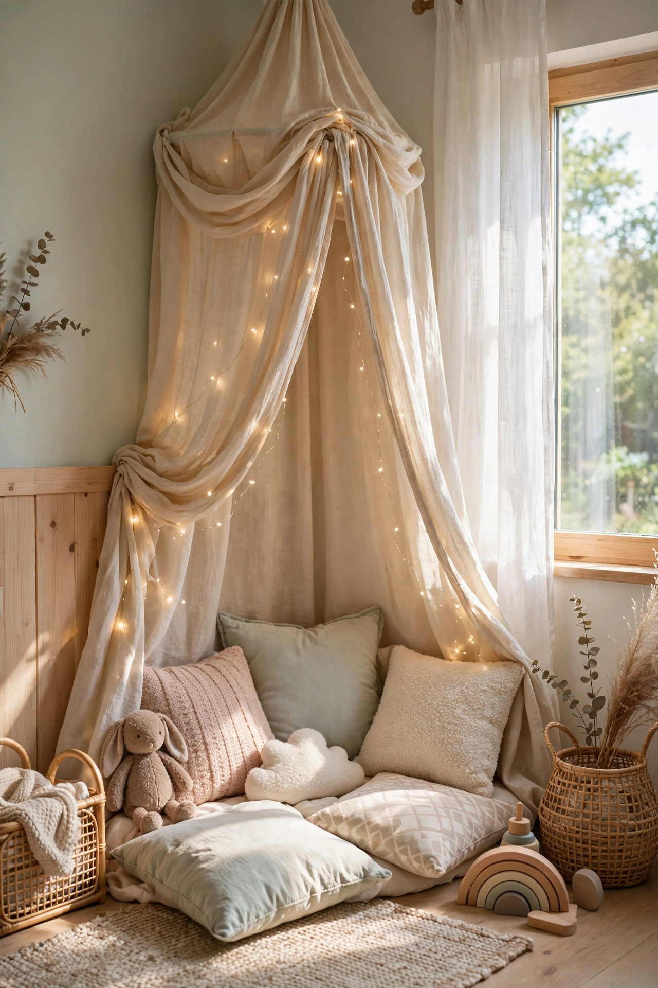 Canopy corner with lights