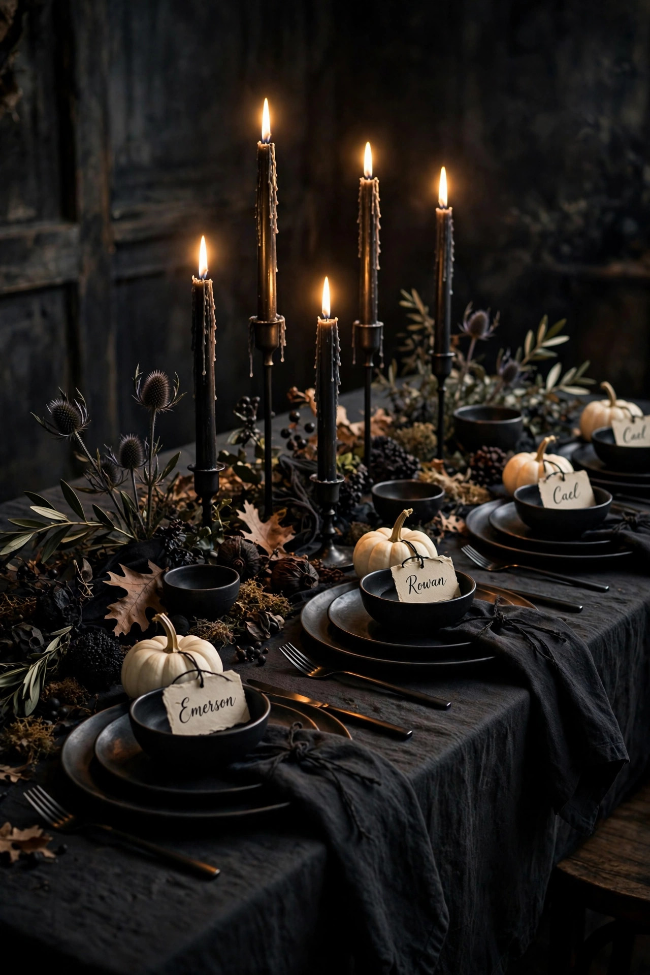 Moody Black Tablescape