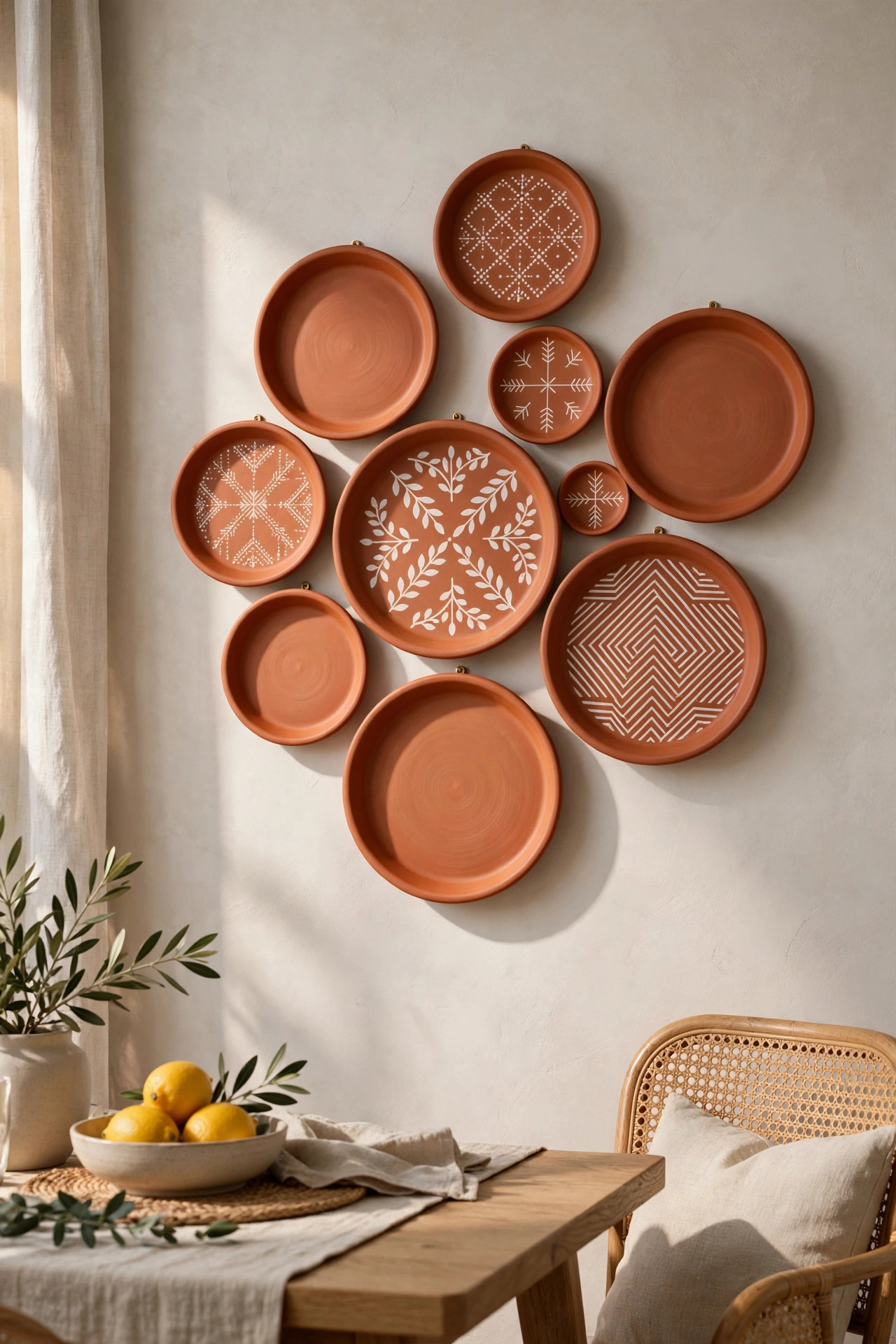 22 DIY Wall Art Ideas Anyone Can Make 17 Terracotta Plate Wall