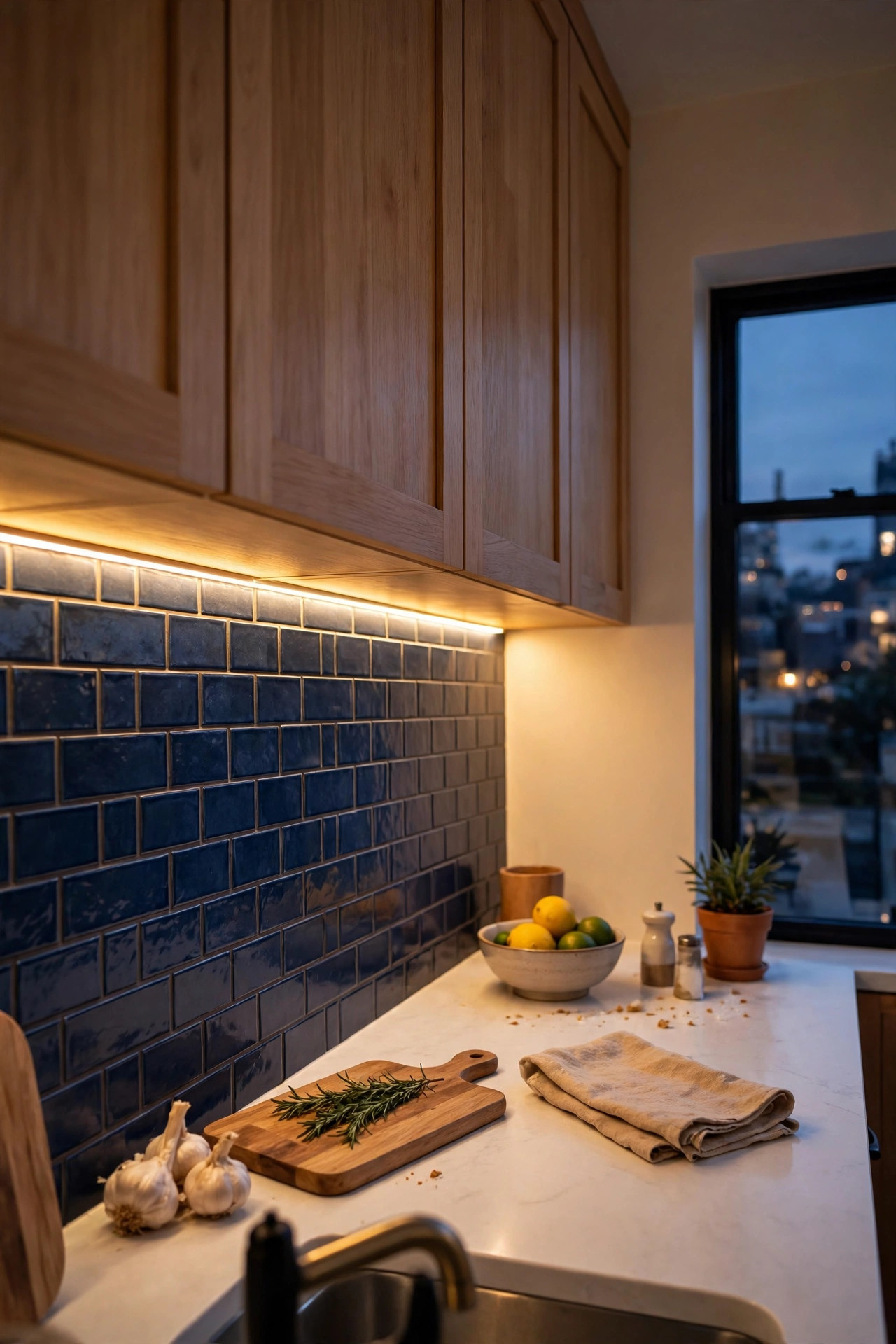 Under cabinet lighting glow