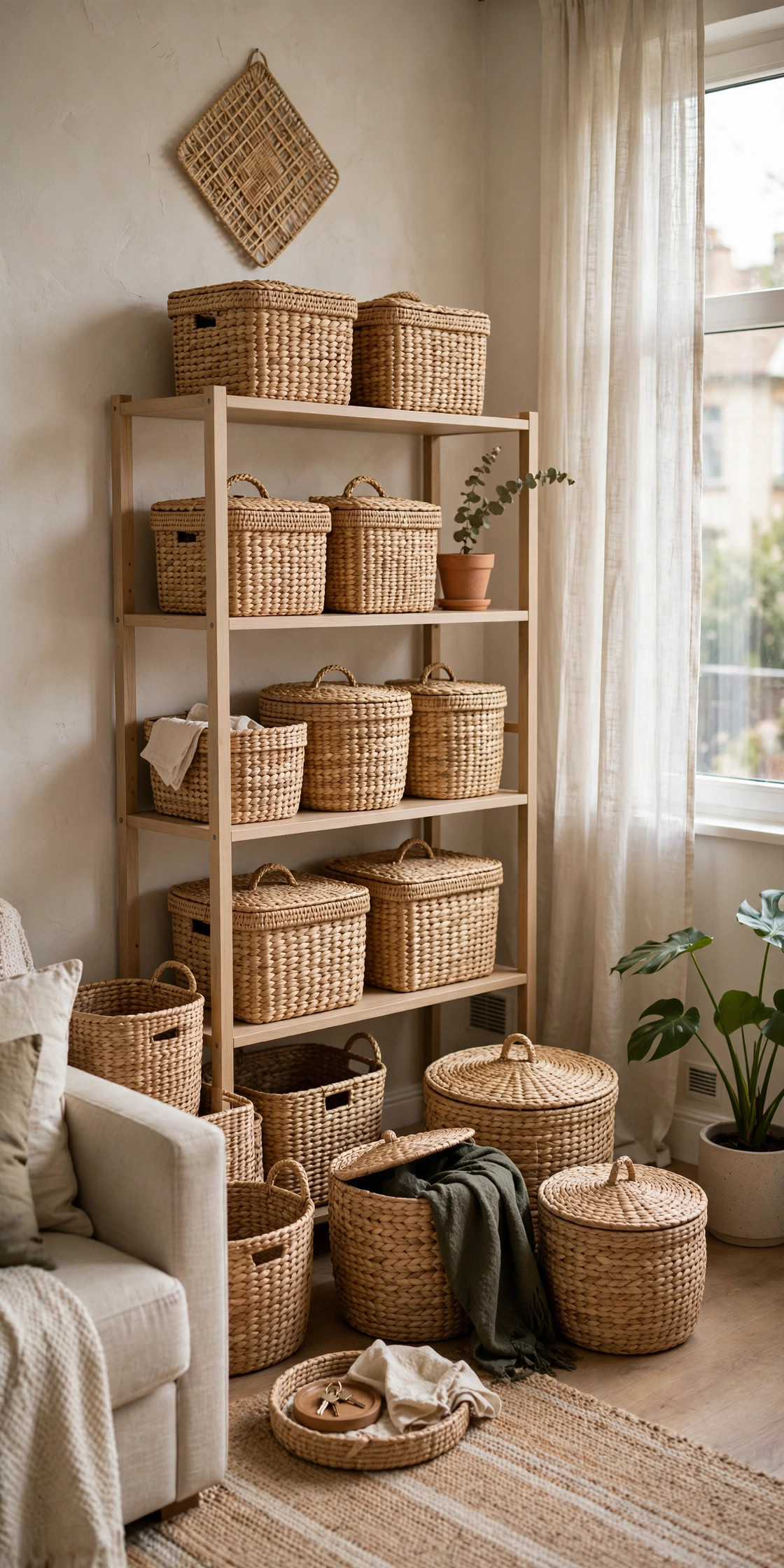 Woven Baskets for Hidden Storage