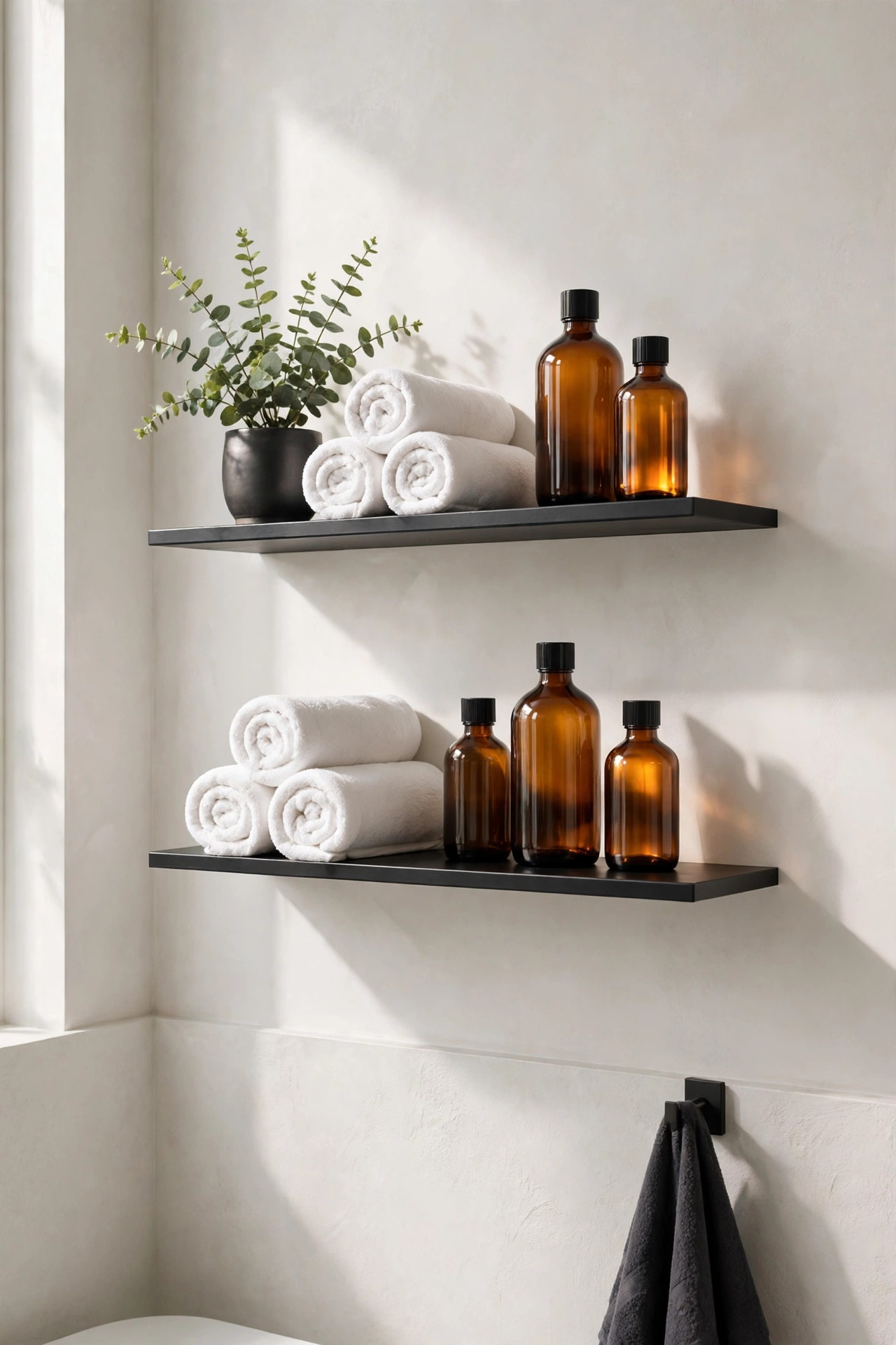Floating Black Shelves