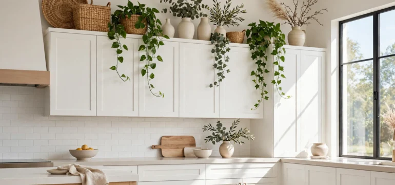 19 Above Kitchen Cabinet Decor Ideas for That Awkward Empty Space