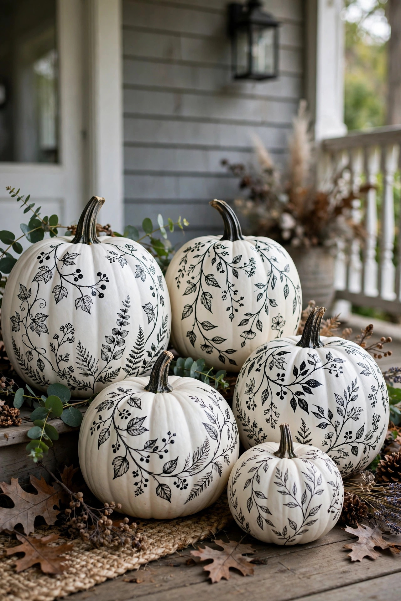 Painted Botanical Pumpkins