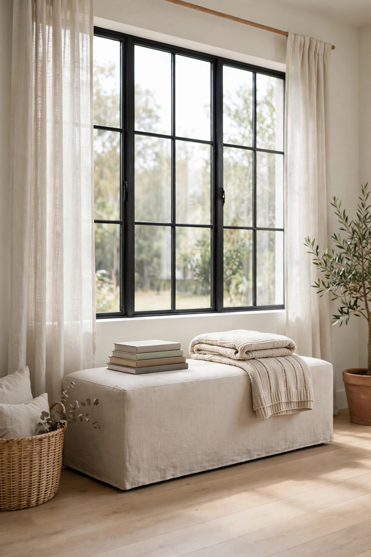 20 Quiet Luxury Home Decor Ideas on a Budget 20 Upholstered Linen Bench