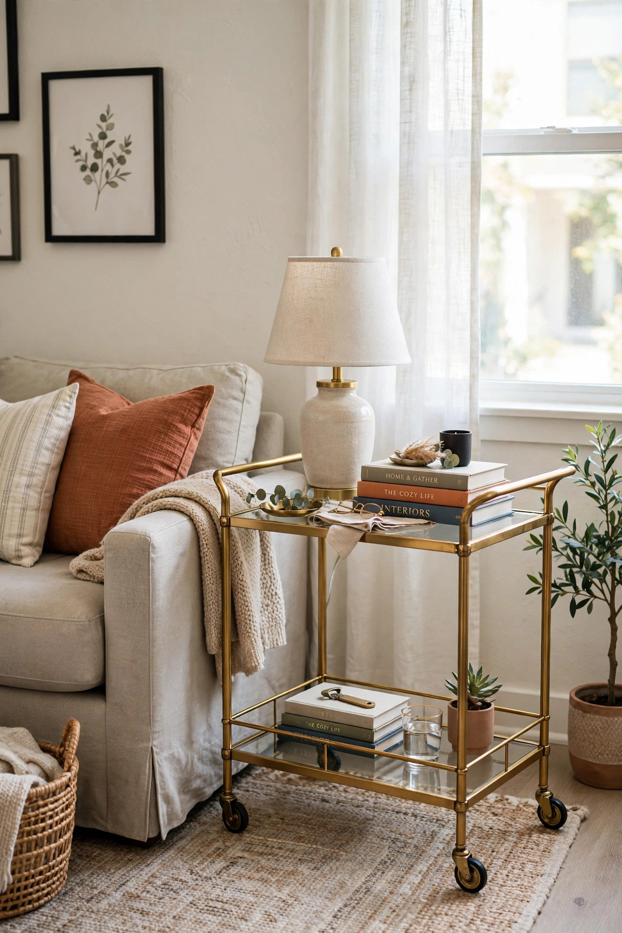 A Rolling Bar Cart That Doubles as a Side Table