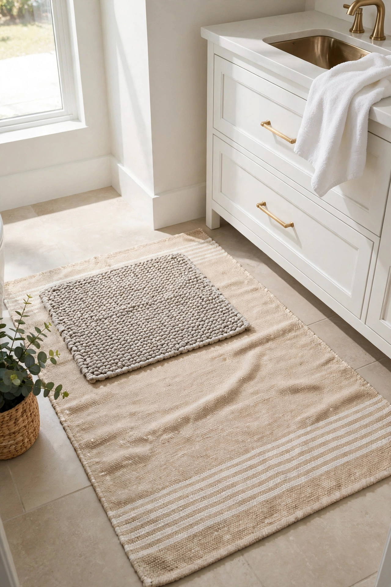 Layered Bath Rugs