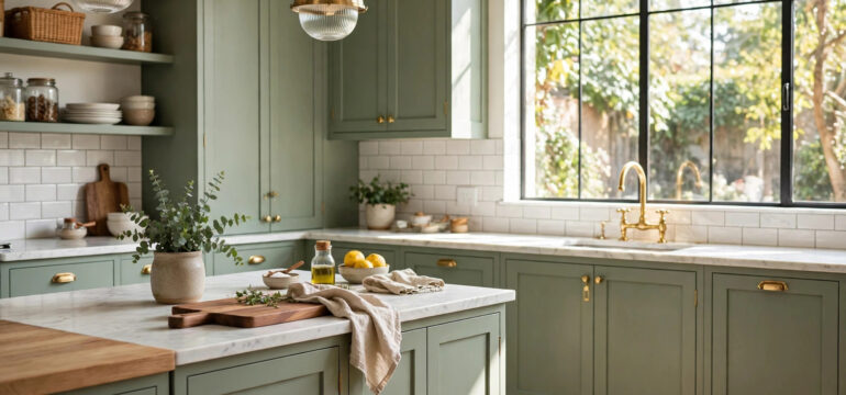 Green kitchen cabinet colors